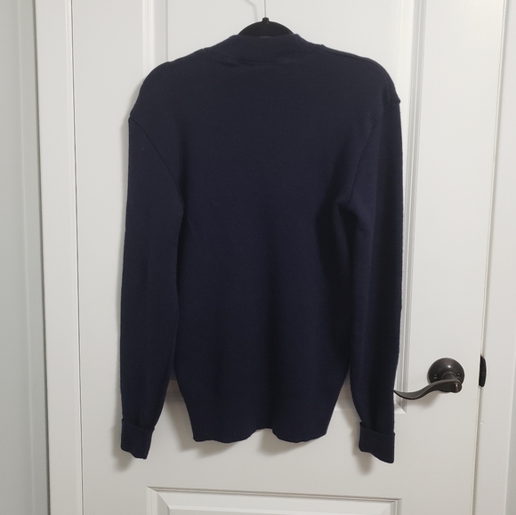 VINTAGE Navy Superwash Virgin Wool Sweater - Picture 4 of 6